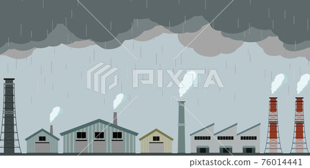 Factory area smoke rain 76014441