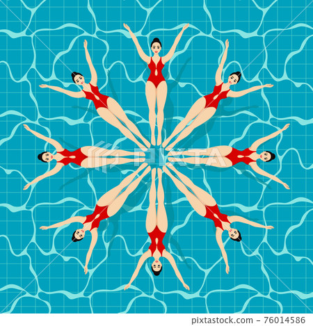 Synchronized swim. Vector 76014586