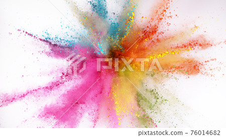 Explosion of colored powder Explosion of colored powder 76014682