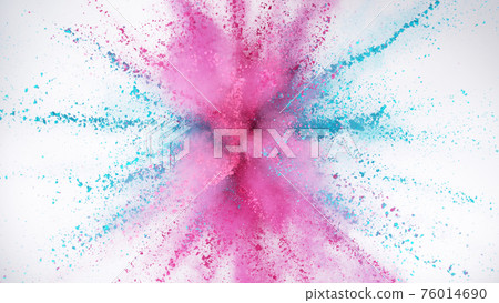 Explosion of colored powder Explosion of colored powder 76014690