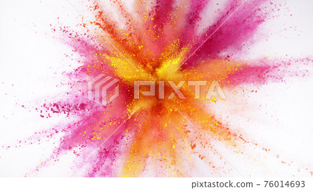Explosion of colored powder Explosion of colored powder 76014693