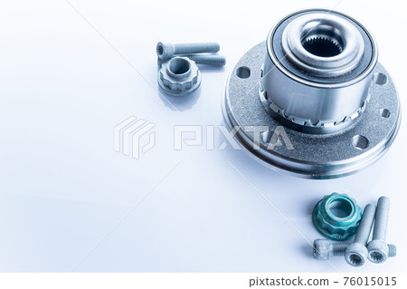 Accessories for cars. Set of new metal car part. Auto motor mechanic spare or automotive piece isolated on white background. Repair and vehicle service. Accessories for cars. Set of new metal car part. Auto motor mechanic spare or automotive piece isolated on white background. Repair and vehicle service. 76015015
