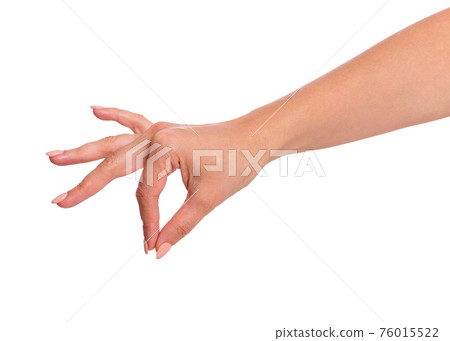 Female hand on white Female hand on white 76015522