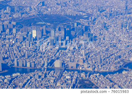 Aerial view, Tokyo, near Nihonbashi 76015983