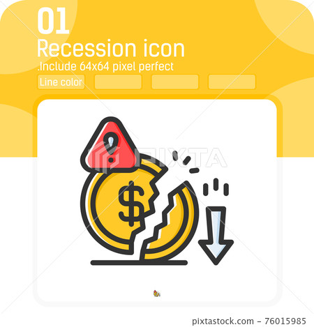 Decrease money icon with outline color style... - Stock Illustration ...