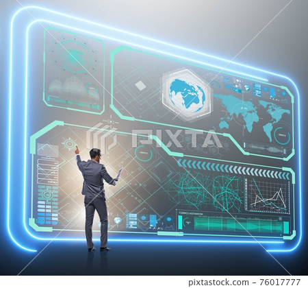 Businessman in big data management concept 76017777