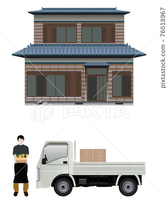 Light truck and deliveryman 76018967