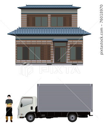Truck and deliveryman 76018970
