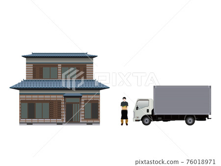 Truck and deliveryman 76018971
