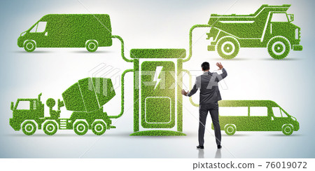 Businessman in the concept of electric charging and vehicles Businessman in the concept of electric charging and vehicles 76019072