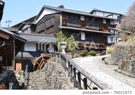 Magome Post Town Square Masugata水車和鵝卵石坡 76021973