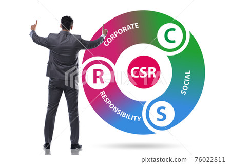 Concept of CSR - corporate social responsibility with businessma 76022811