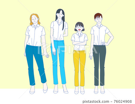 Girls Power, feminine concept and woman empowerment illustration 007 76024908