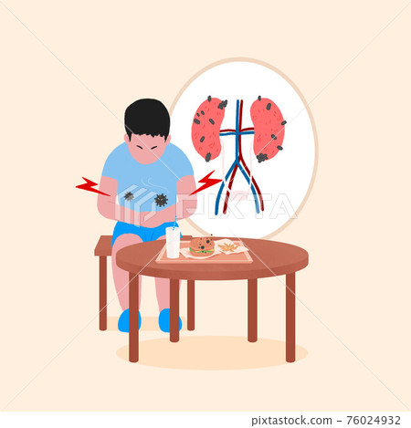 Fast food harmful effects, diseases caused by hamburger illustration 007 76024932