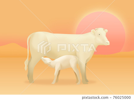 2021 year of the ox, New Year's card and calendar design illustration 008 76025000