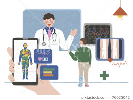 Concept of Korean New Deal Policy. Digital, eco friendly, and social safety investment illustration 002 Concept of Korean New Deal Policy. Digital, eco friendly, and social safety investment illustration 002 76025042