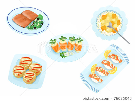 Concept of healthy and fresh foods illustration 007 Concept of healthy and fresh foods illustration 007 76025043