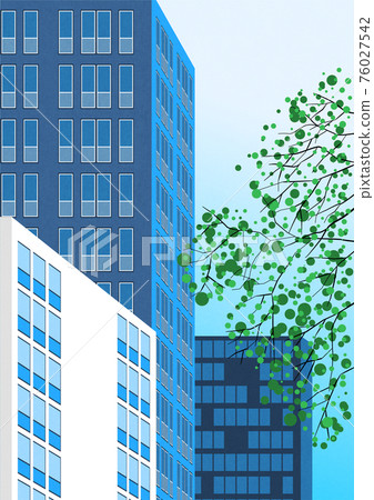 Cityscape, Office building illustration 003 76027542