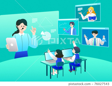 Ecology, green living and smart city environment concept illustration 003 76027543