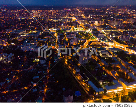 Aerial view of Voronezh at night 76028592