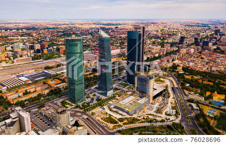 Four business skyscrapers (Cuatro Torres) of the business district in Madrid, Spain Four business skyscrapers (Cuatro Torres) of the business district in Madrid, Spain 76028696