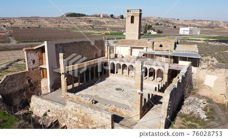 Top view of the monastery of Our Lady of Angels. Catalonia. Spain Top view of the monastery of Our Lady of Angels. Catalonia. Spain 76028753