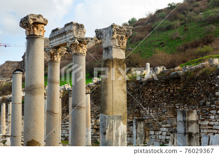 Ruins of Roman Commercial Agora in Ephesus, Turkey Ruins of Roman Commercial Agora in Ephesus, Turkey 76029367