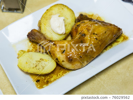 Baked chicken legs with potatoes 76029562