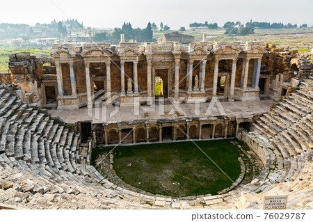 Pamukkale Amphitheater in Hierapolis, Turkey. Pamukkale Amphitheater in Hierapolis, Turkey. 76029787