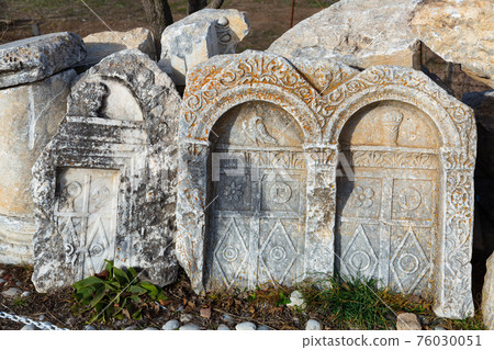 Architectural elements excavated in ancient city of Aizanoi, Turkey Architectural elements excavated in ancient city of Aizanoi, Turkey 76030051