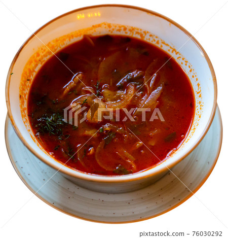 Tomato soup with pork, traditional russian cuisine Tomato soup with pork, traditional russian cuisine 76030292