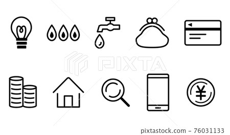 Utility bill / household / money icon line drawing 76031133