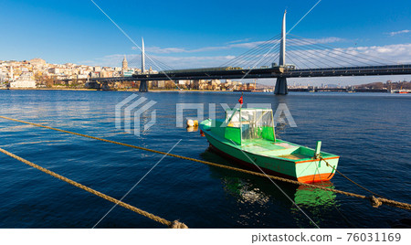 Cable-stayed metro bridge across Golden Horn in Istanbul, Turkey Cable-stayed metro bridge across Golden Horn in Istanbul, Turkey 76031169