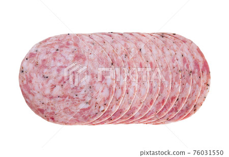 Image of sausage cut in slices Image of sausage cut in slices 76031550