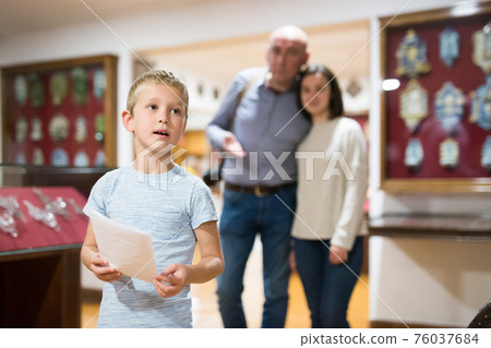 Family visiting museum Family visiting museum 76037684