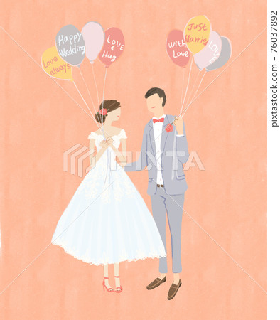 新娘和新郎用氣球,婚禮,婚禮,新娘,婚禮 新娘和新郎用氣球,婚禮,婚禮,新娘,婚禮 76037892