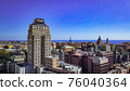 Genoa, Italy. Central part of the city, panoramic drone aerial view. 76040364