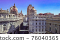 Aerial panoramic drone view of De Ferrari square in Genoa,Italy. Situated in heart of the city. 76040365