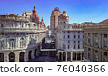 Aerial panoramic drone view of De Ferrari square in Genoa,Italy. Situated in heart of the city. 76040366