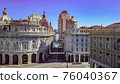 Aerial panoramic drone view of De Ferrari square in Genoa,Italy. Situated in heart of the city. 76040367