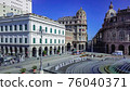 Aerial panoramic drone view of De Ferrari square in Genoa,Italy. Situated in the heart of the city 76040371