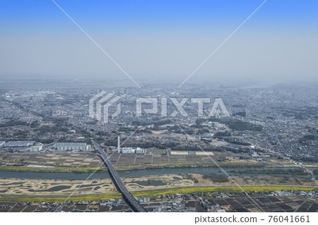 Aerial view from above Nagareyama City, Chiba Prefecture Aerial view from above Nagareyama City, Chiba Prefecture 76041661