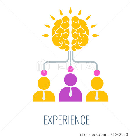 Experience icon. Group of people make the same decision. 76042920