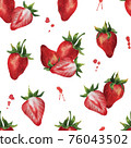 Watercolor seamless pattern with berries.  76043502