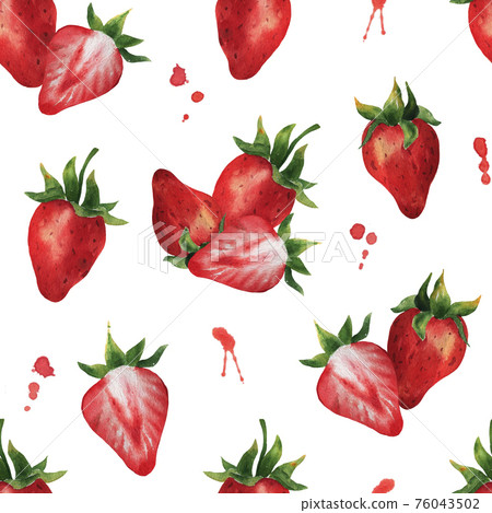 Watercolor seamless pattern with berries. Watercolor seamless pattern with berries. 76043502