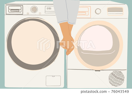 Washing and drying machine in laundry. Washing and drying machine in laundry. 76043549