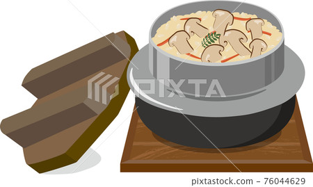 Matsutake mushroom kamameshi with floor plate 76044629