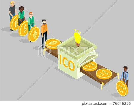 ICO concept vector isometric illustration ICO concept vector isometric illustration 76046236