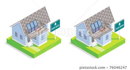 Real estate house vector isometric icon set 76046247