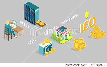 Cryptocurrency life vector isometric illustration Cryptocurrency life vector isometric illustration 76046288